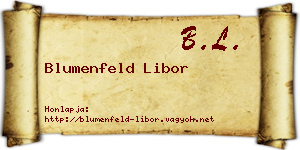 Blumenfeld Libor névjegykártya